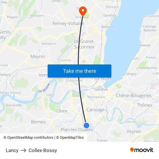 Lancy to Collex-Bossy map