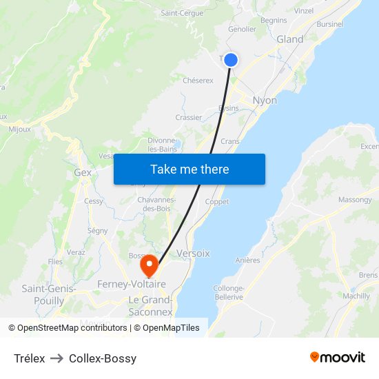 Trélex to Collex-Bossy map