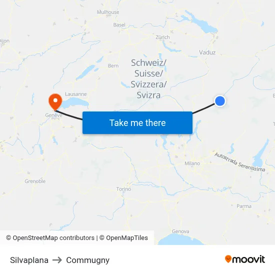Silvaplana to Commugny map