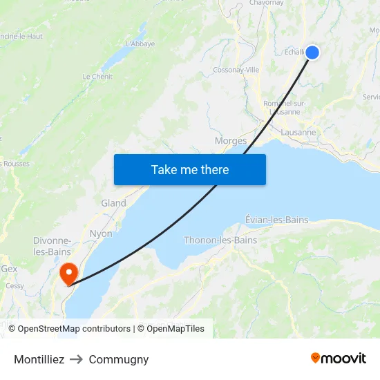 Montilliez to Commugny map