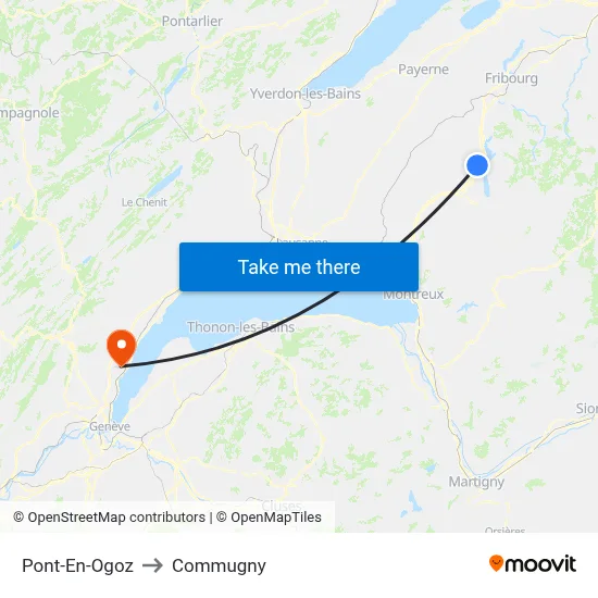 Pont-En-Ogoz to Commugny map
