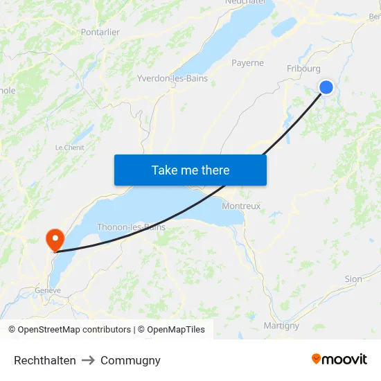 Rechthalten to Commugny map