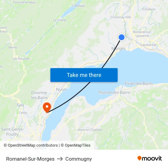 Romanel-Sur-Morges to Commugny map