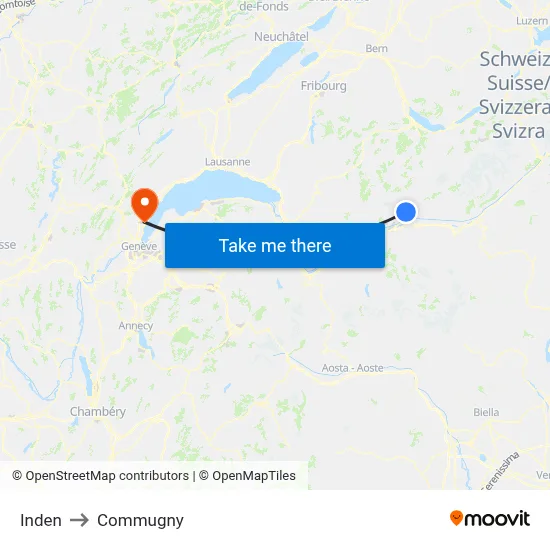 Inden to Commugny map