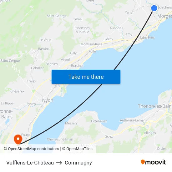 Vufflens-Le-Château to Commugny map