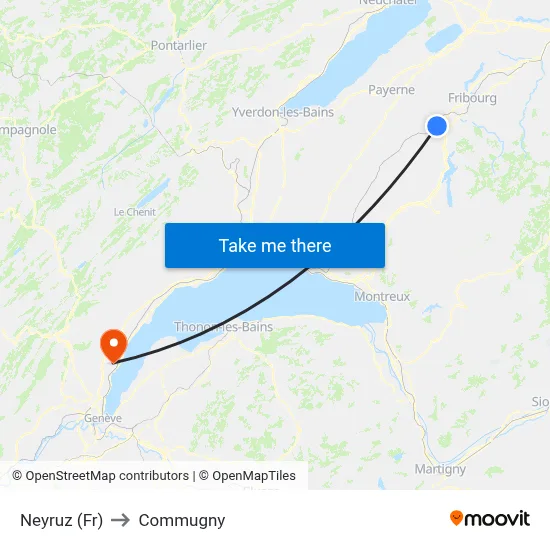 Neyruz (Fr) to Commugny map