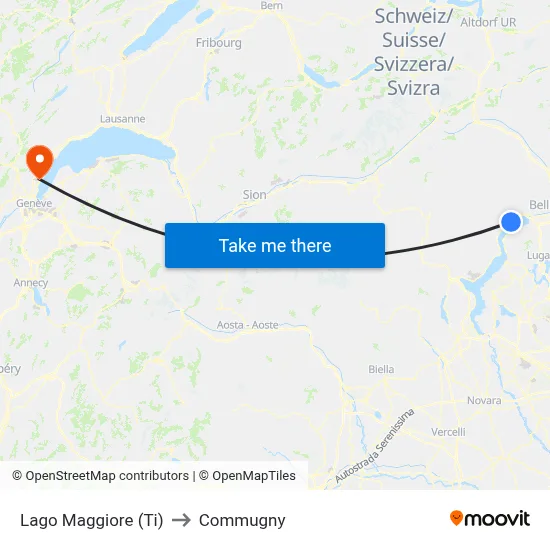 Lago Maggiore (Ti) to Commugny map