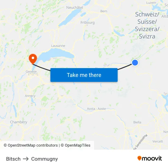 Bitsch to Commugny map