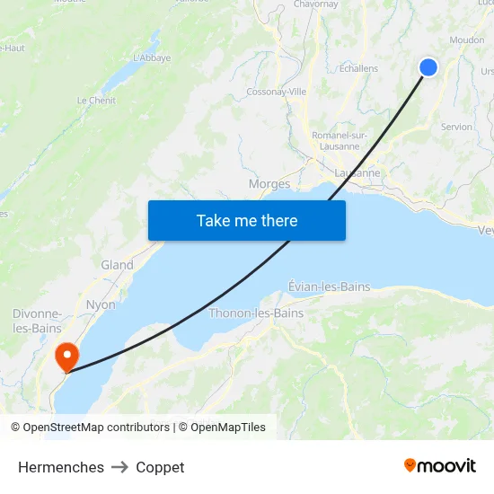 Hermenches to Coppet map