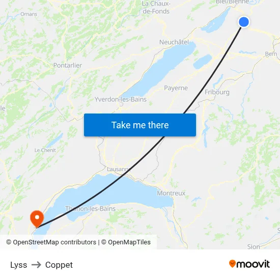 Lyss to Coppet map