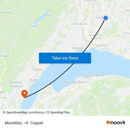 Montilliez to Coppet map