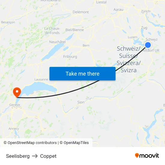 Seelisberg to Coppet map