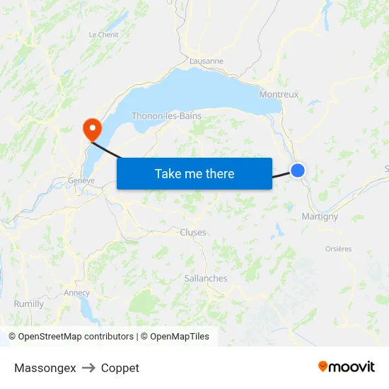 Massongex to Coppet map