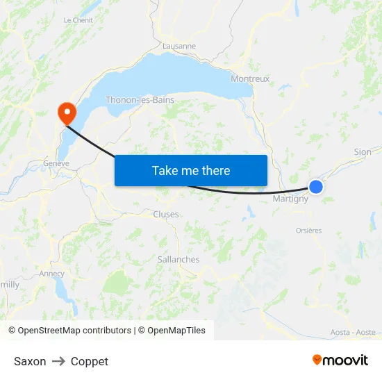 Saxon to Coppet map