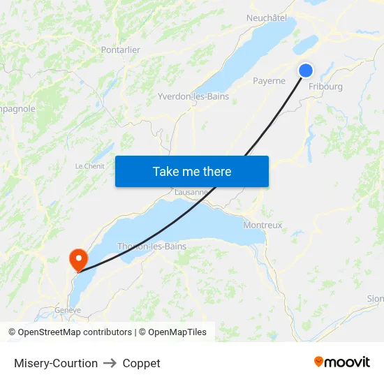 Misery-Courtion to Coppet map