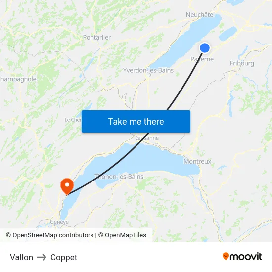 Vallon to Coppet map