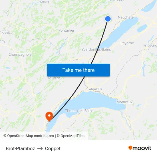Brot-Plamboz to Coppet map