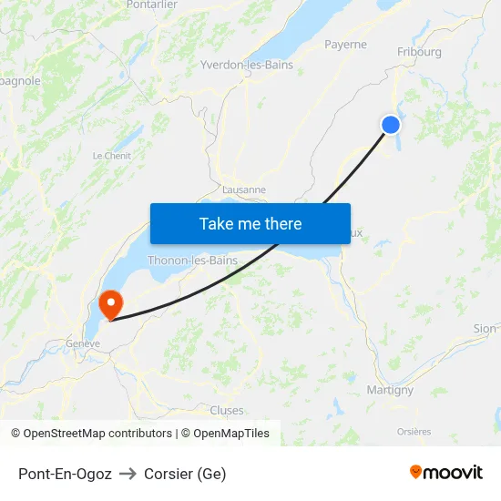 Pont-En-Ogoz to Corsier (Ge) map