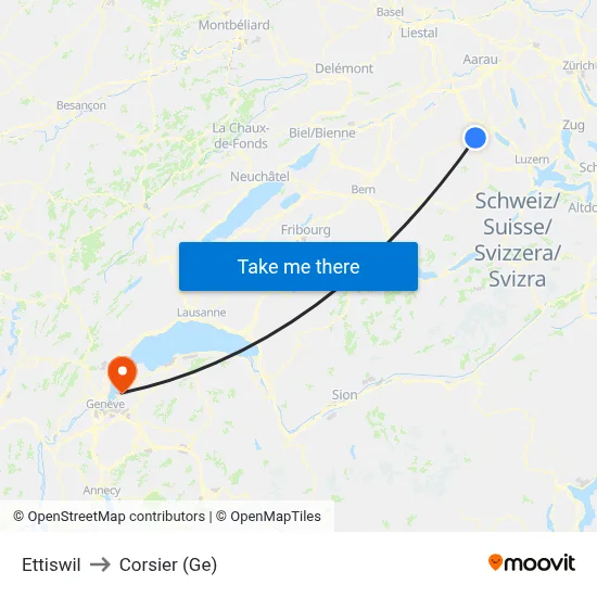 Ettiswil to Corsier (Ge) map