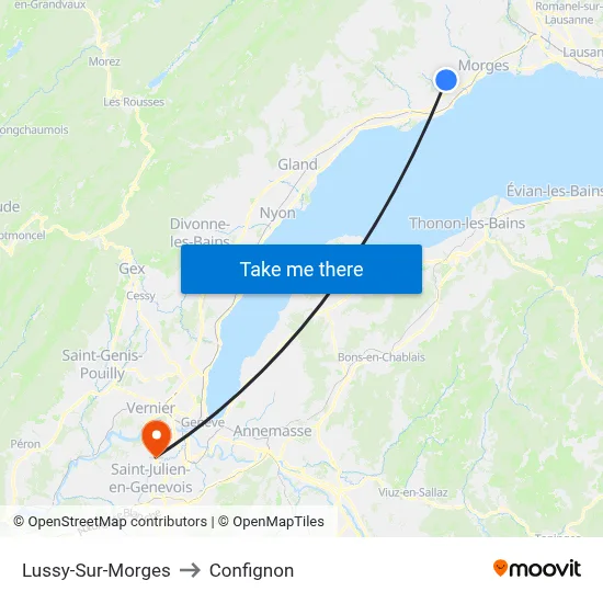 Lussy-Sur-Morges to Confignon map
