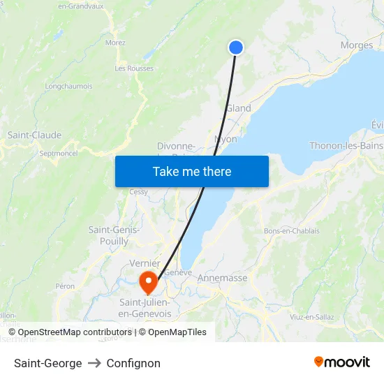 Saint-George to Confignon map