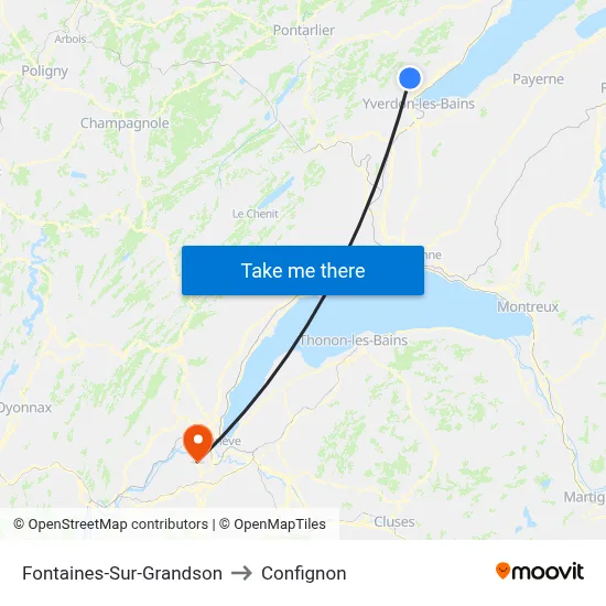 Fontaines-Sur-Grandson to Confignon map