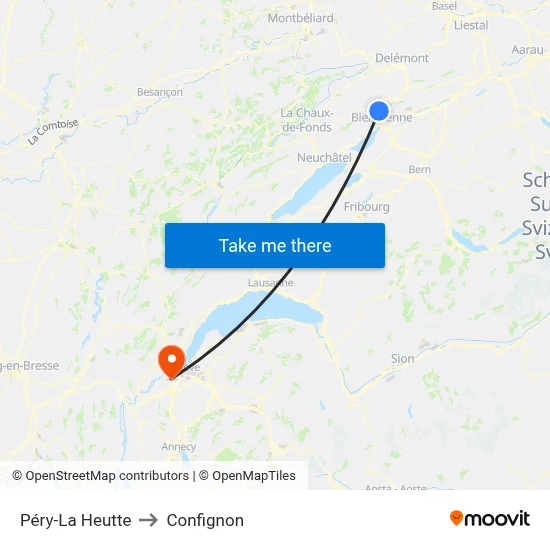 Péry-La Heutte to Confignon map