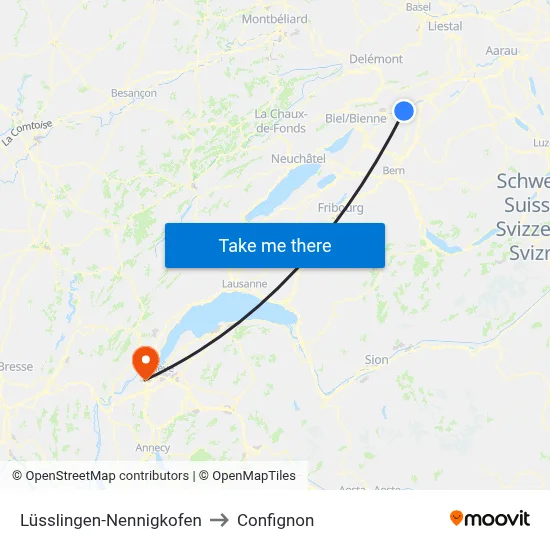 Lüsslingen-Nennigkofen to Confignon map