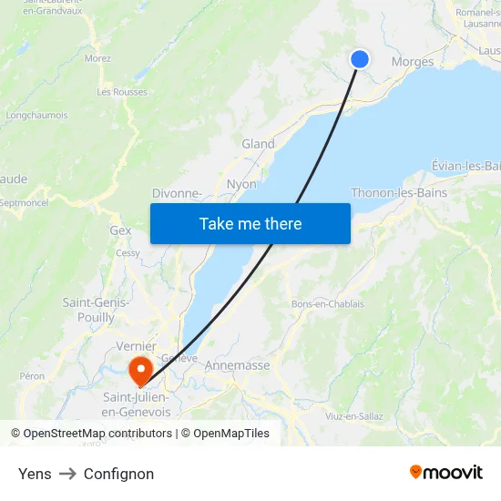 Yens to Confignon map