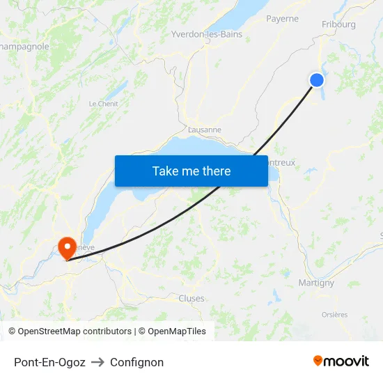 Pont-En-Ogoz to Confignon map