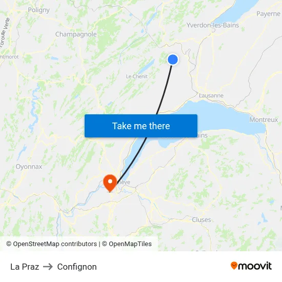 La Praz to Confignon map