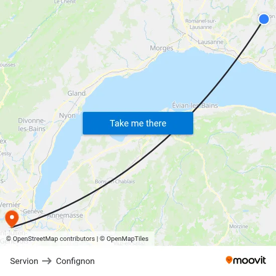 Servion to Confignon map