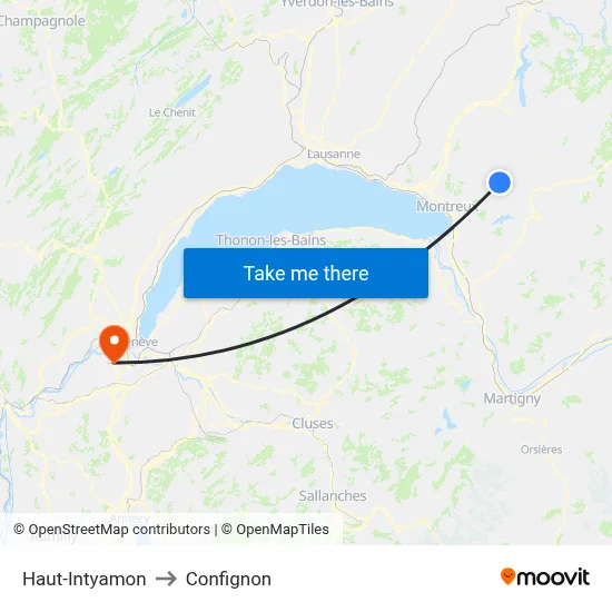 Haut-Intyamon to Confignon map