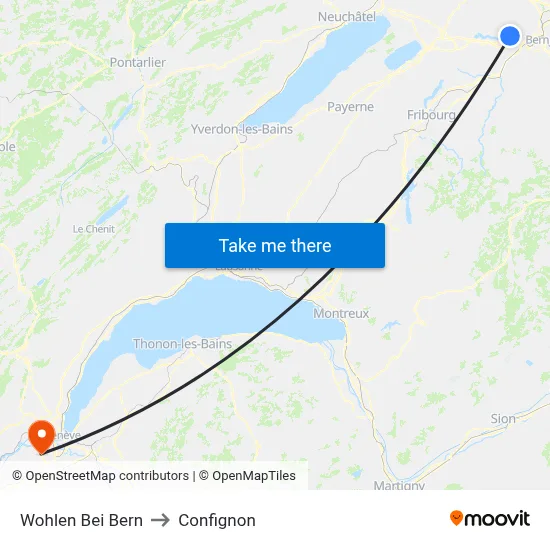 Wohlen Bei Bern to Confignon map