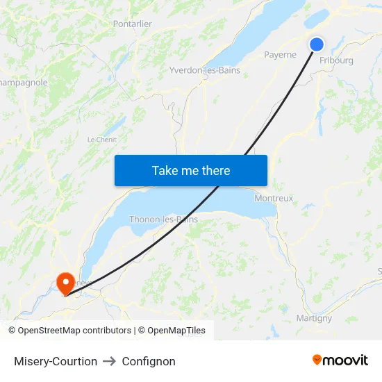 Misery-Courtion to Confignon map