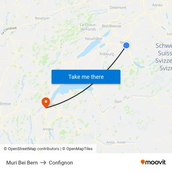 Muri Bei Bern to Confignon map