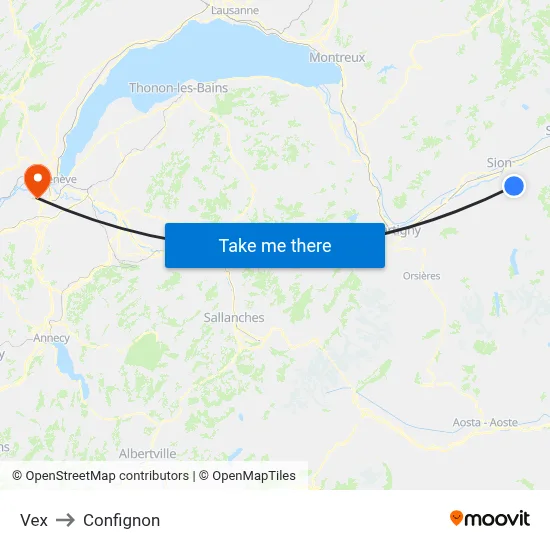 Vex to Confignon map