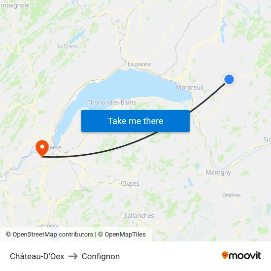 Château-D'Oex to Confignon map