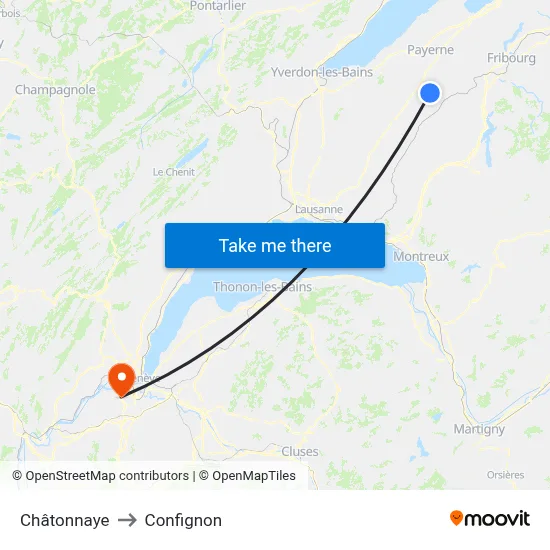 Châtonnaye to Confignon map