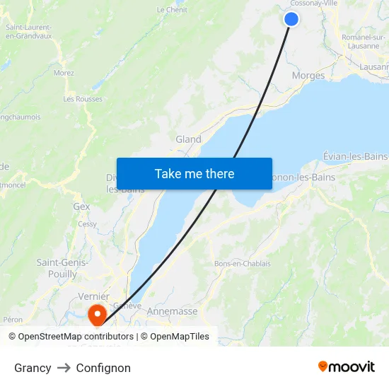 Grancy to Confignon map