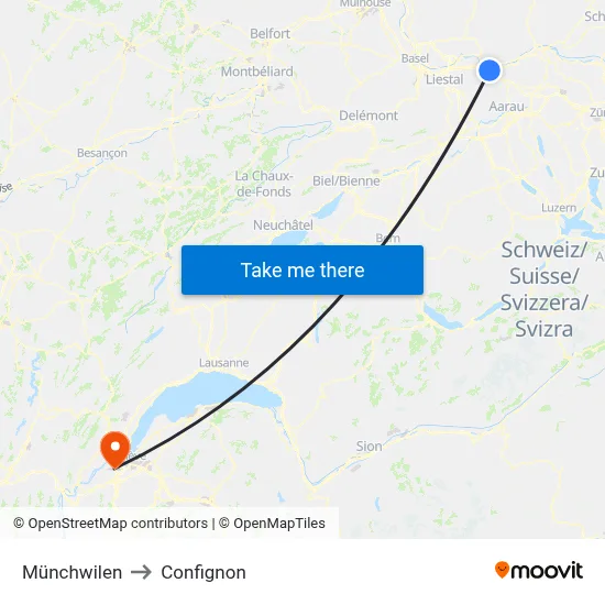 Münchwilen to Confignon map