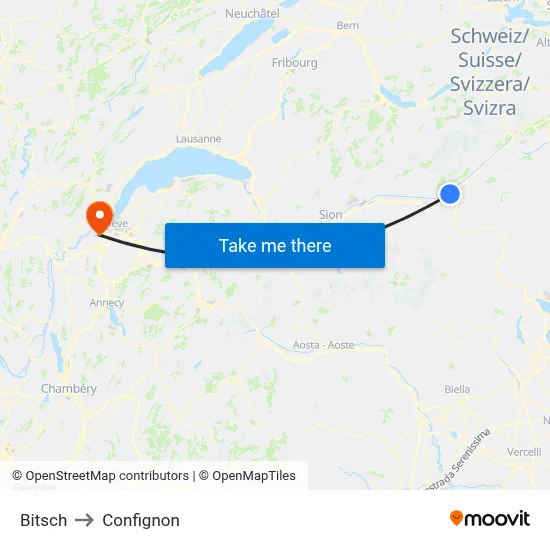 Bitsch to Confignon map