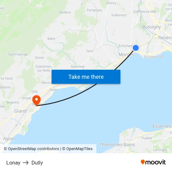 Lonay to Dully map