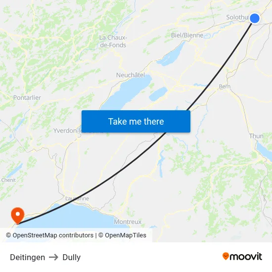 Deitingen to Dully map