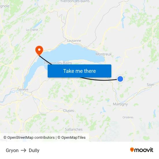 Gryon to Dully map