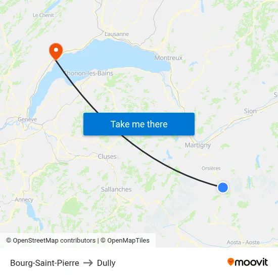 Bourg-Saint-Pierre to Dully map