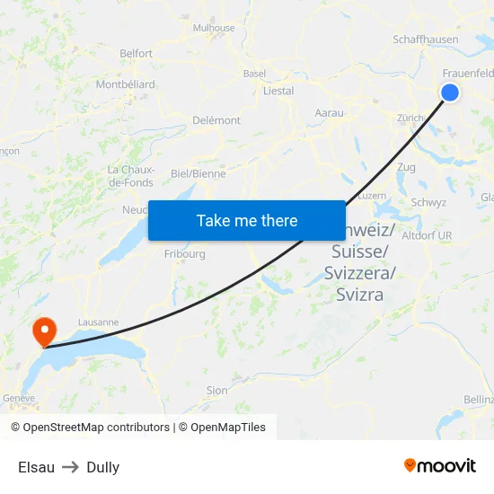 Elsau to Dully map