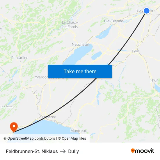Feldbrunnen-St. Niklaus to Dully map