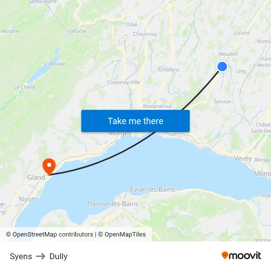 Syens to Dully map