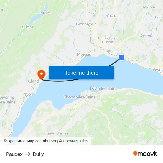 Paudex to Dully map